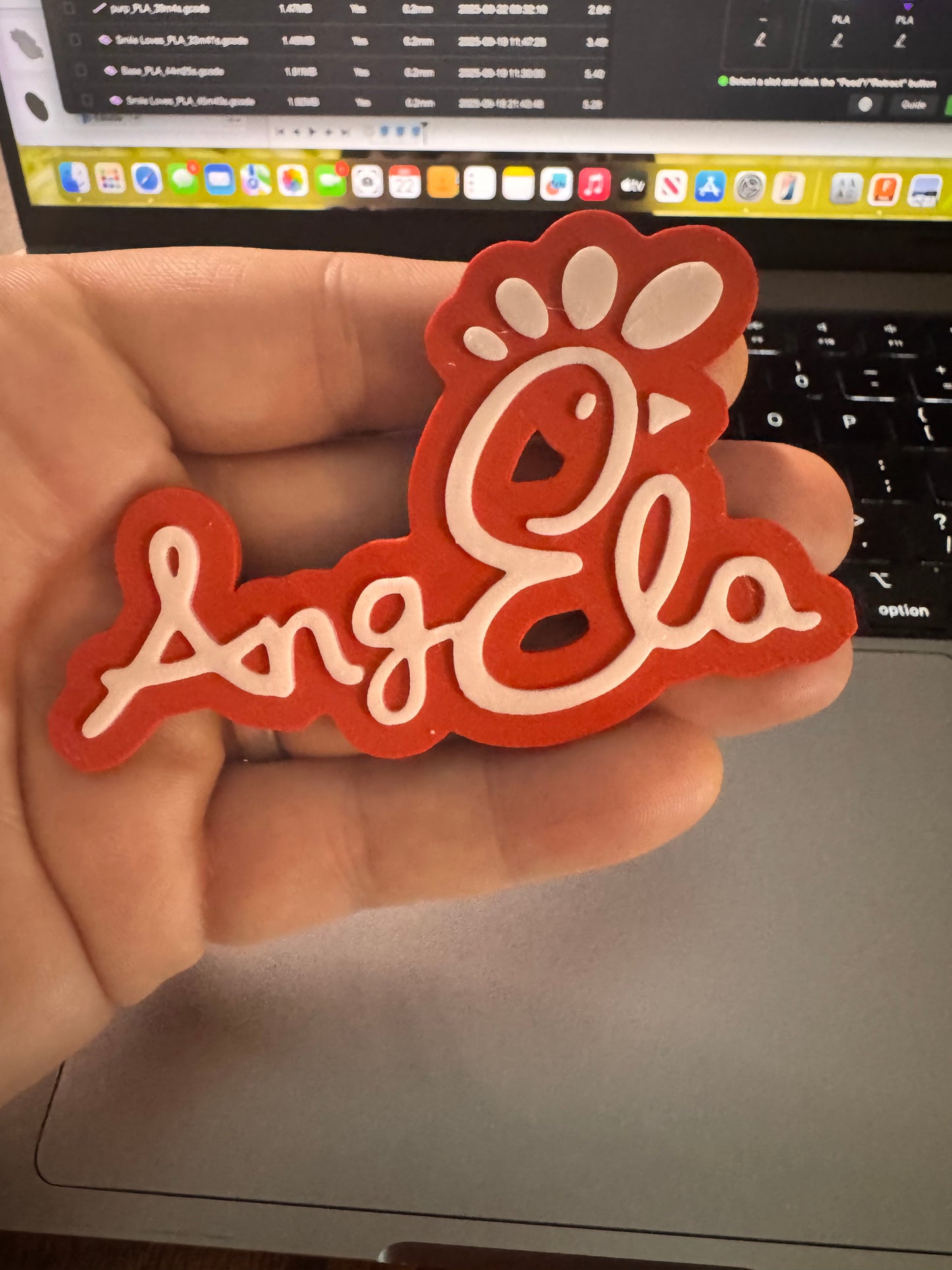 Custom Name Tag Magnet or Keychain – Personalized 3D Printed Gift for Kids - Chick-fil-A Inspired