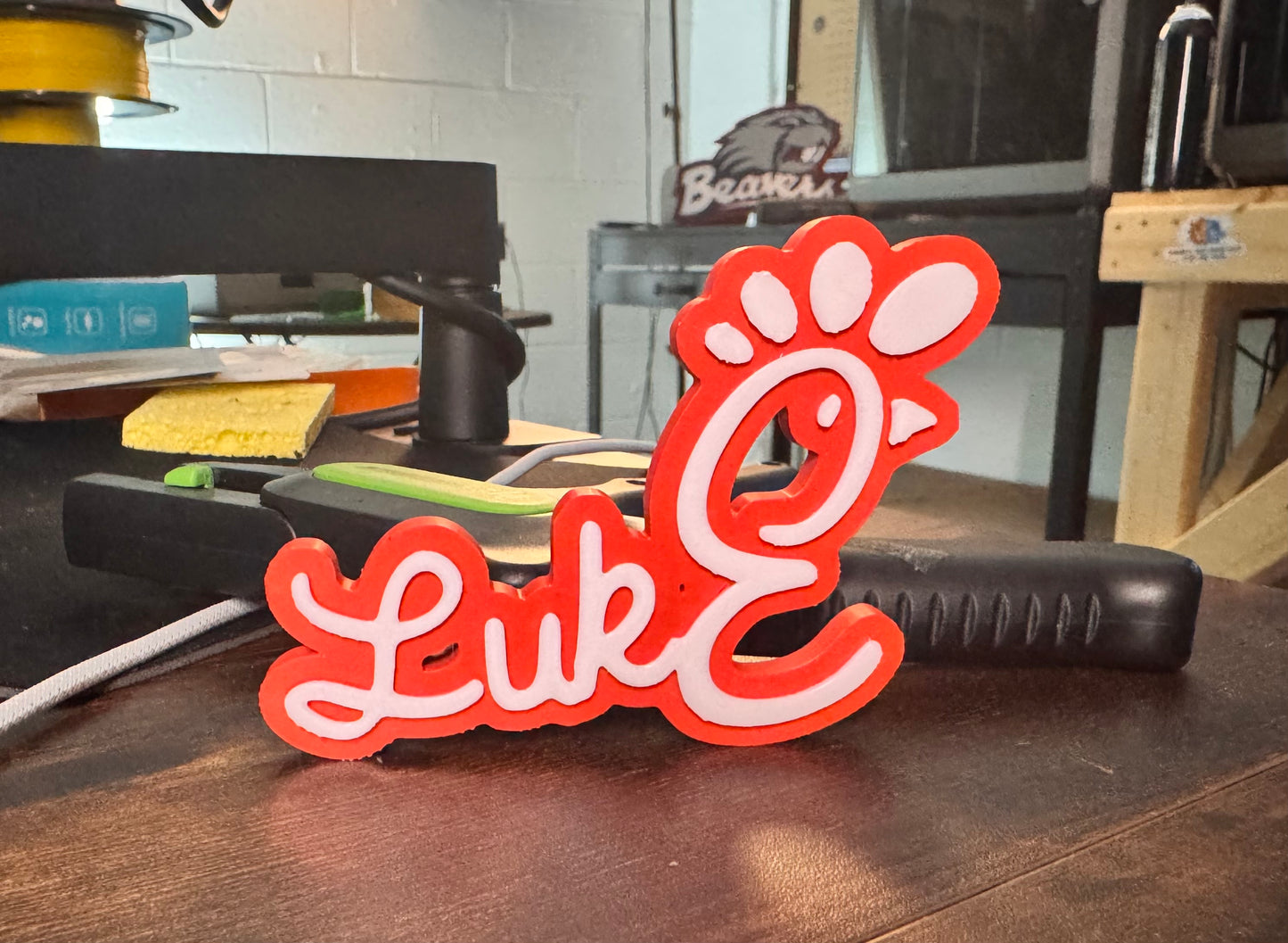Custom Name Tag Magnet or Keychain – Personalized 3D Printed Gift for Kids - Chick-fil-A Inspired