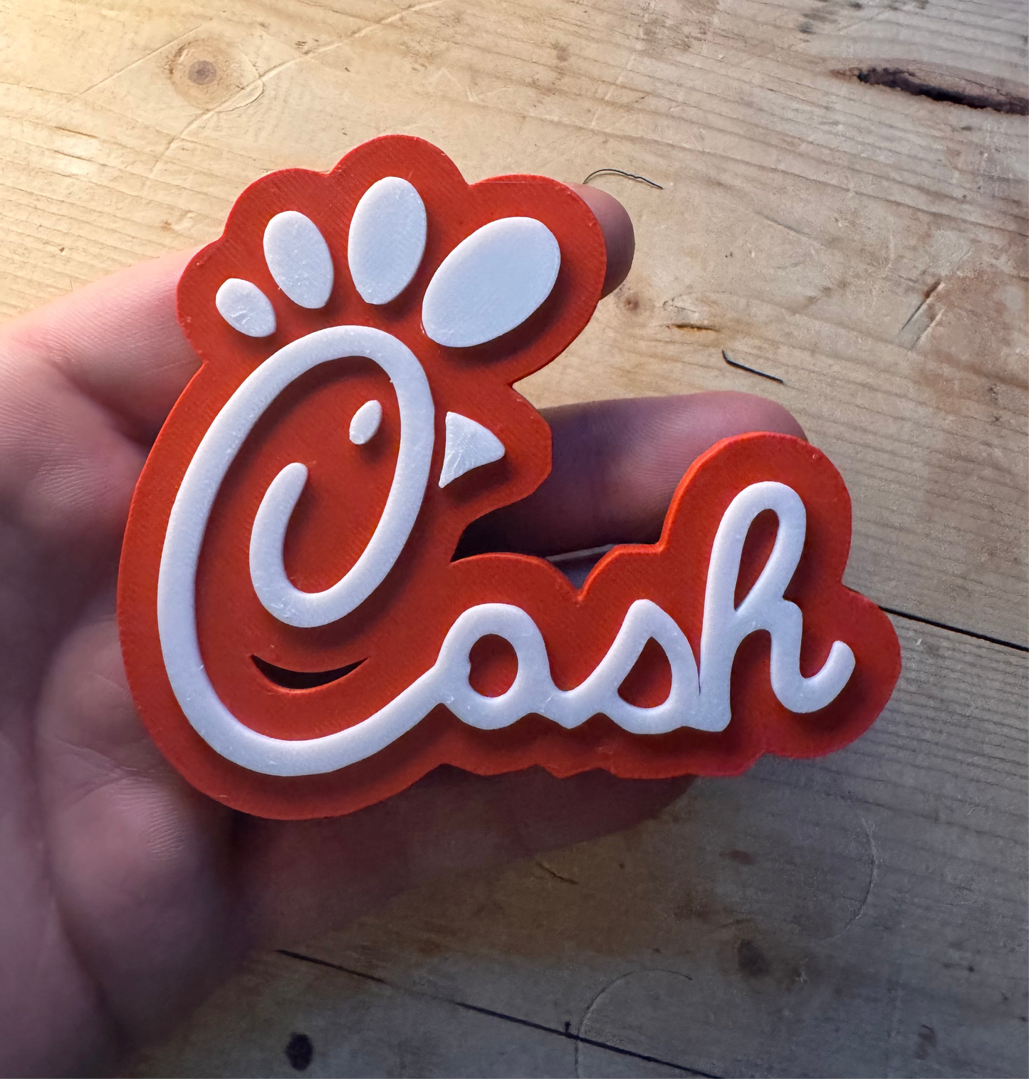 Custom Name Tag Magnet or Keychain – Personalized 3D Printed Gift for Kids - Chick-fil-A Inspired