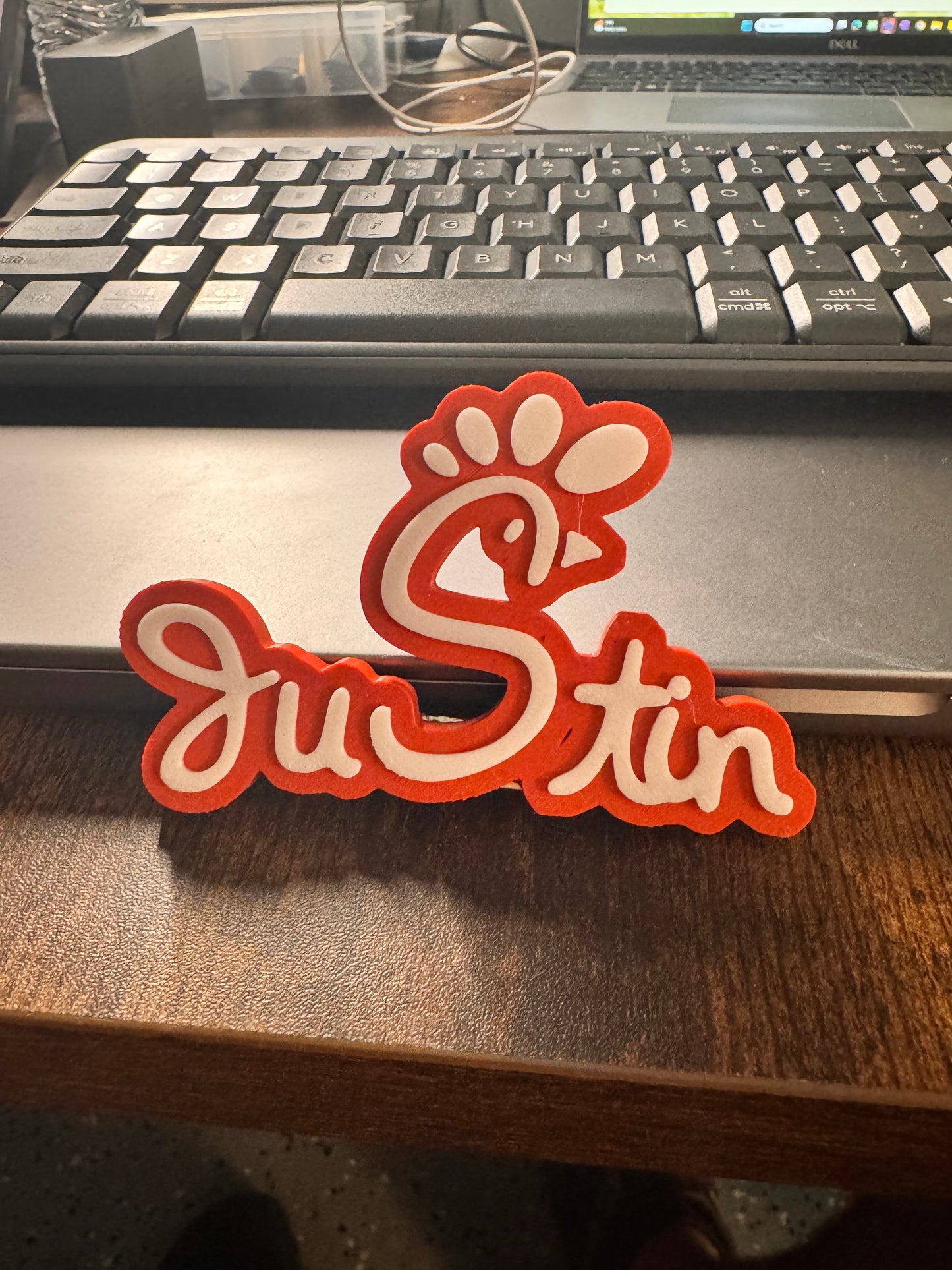 Custom Name Tag Magnet or Keychain – Personalized 3D Printed Gift for Kids - Chick-fil-A Inspired